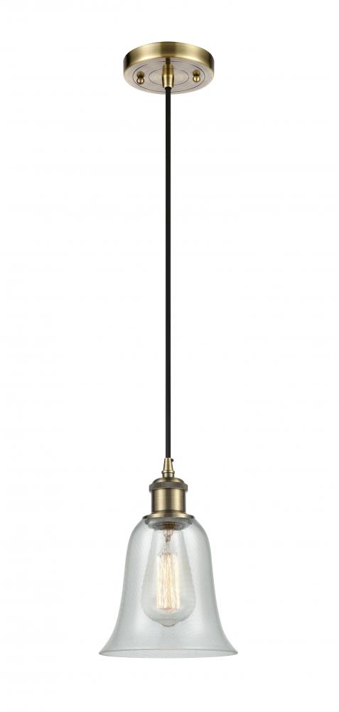 Hanover - 1 Light - 6 inch - Antique Brass - Cord hung - Mini Pendant