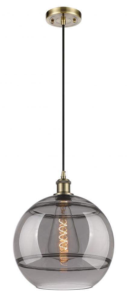 Rochester - 1 Light - 12 inch - Antique Brass - Cord hung - Mini Pendant