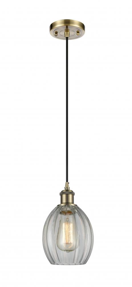 Eaton - 1 Light - 6 inch - Antique Brass - Cord hung - Mini Pendant