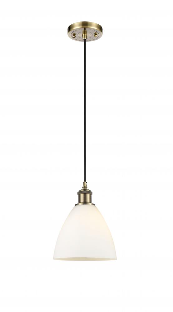 Bristol - 1 Light - 8 inch - Antique Brass - Cord hung - Mini Pendant