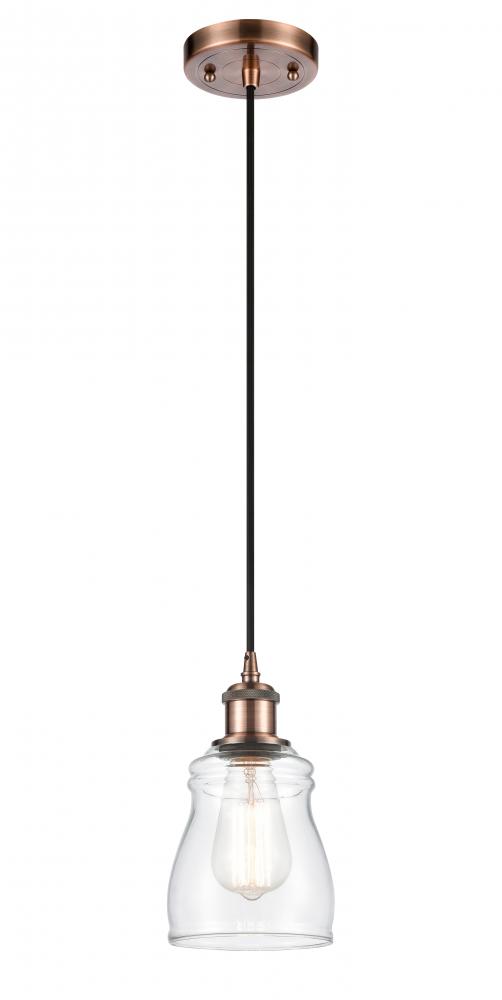 Ellery - 1 Light - 5 inch - Antique Copper - Cord hung - Mini Pendant