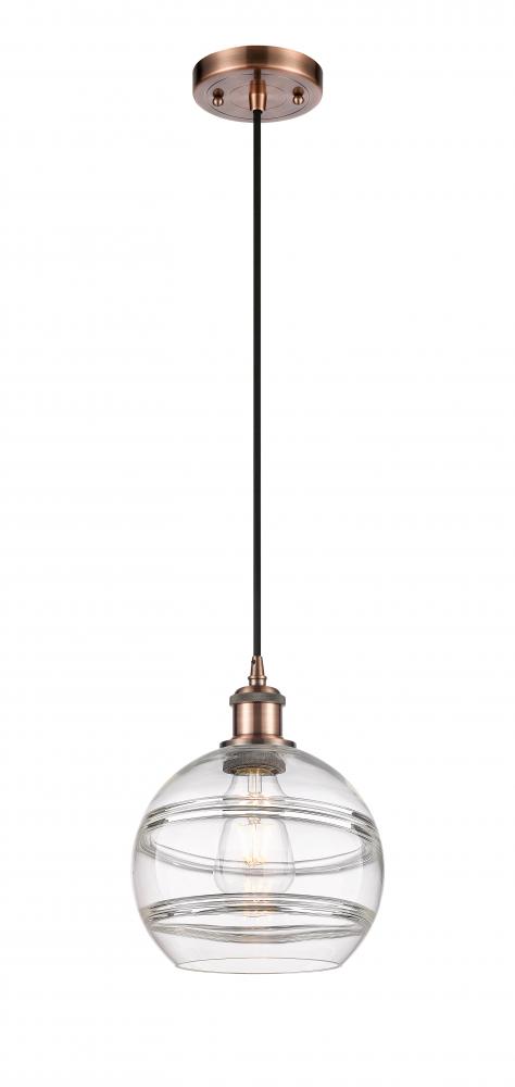 Rochester - 1 Light - 8 inch - Antique Copper - Cord hung - Mini Pendant