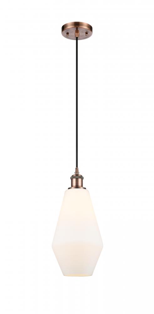 Cindyrella - 1 Light - 7 inch - Antique Copper - Cord hung - Mini Pendant