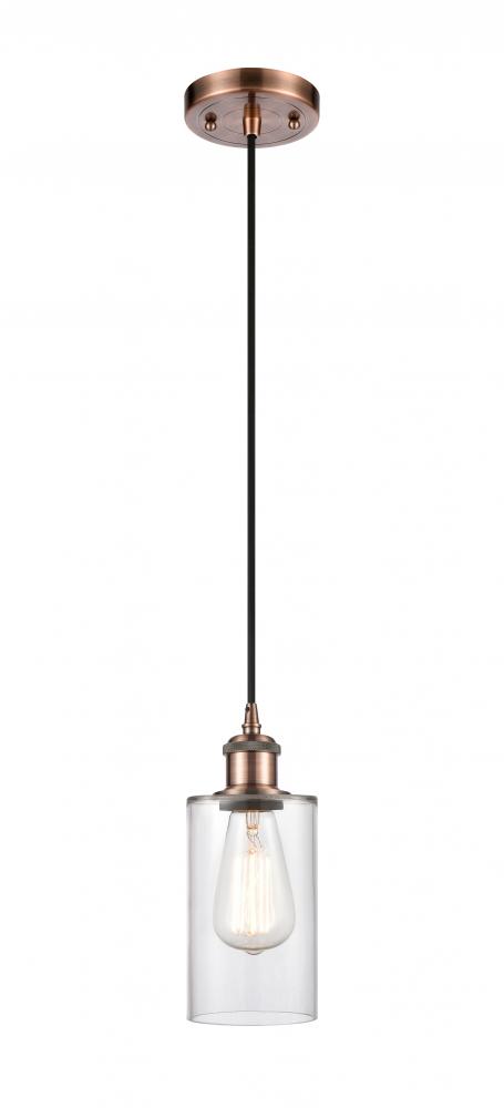 Clymer - 1 Light - 4 inch - Antique Copper - Cord hung - Mini Pendant