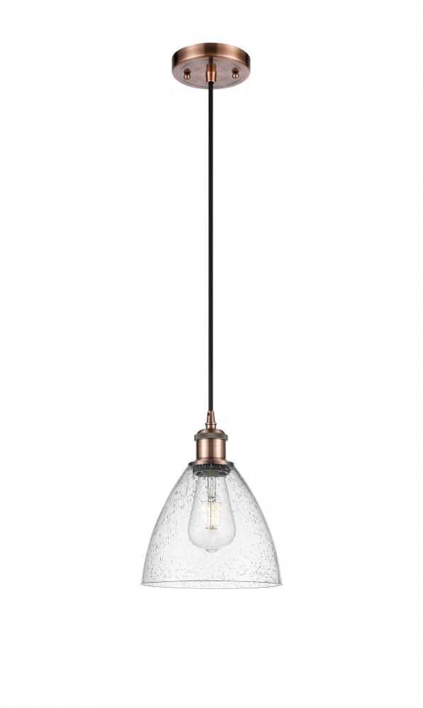 Bristol - 1 Light - 8 inch - Antique Copper - Cord hung - Mini Pendant