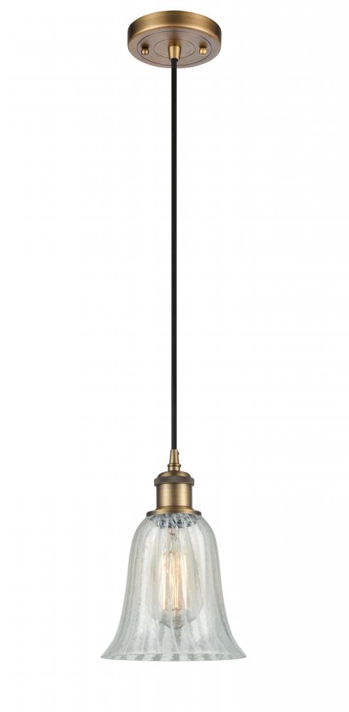 Hanover - 1 Light - 6 inch - Brushed Brass - Cord hung - Mini Pendant