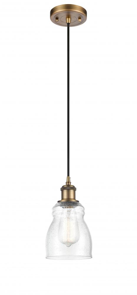 Ellery - 1 Light - 5 inch - Brushed Brass - Cord hung - Mini Pendant