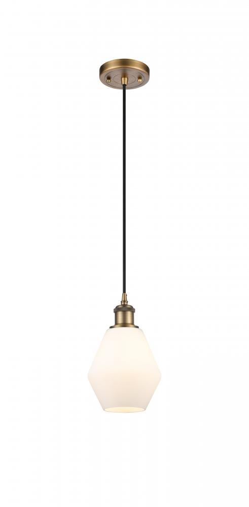 Cindyrella - 1 Light - 6 inch - Brushed Brass - Cord hung - Mini Pendant