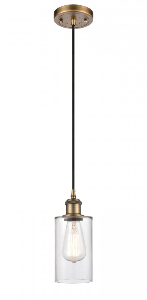 Clymer - 1 Light - 4 inch - Brushed Brass - Cord hung - Mini Pendant