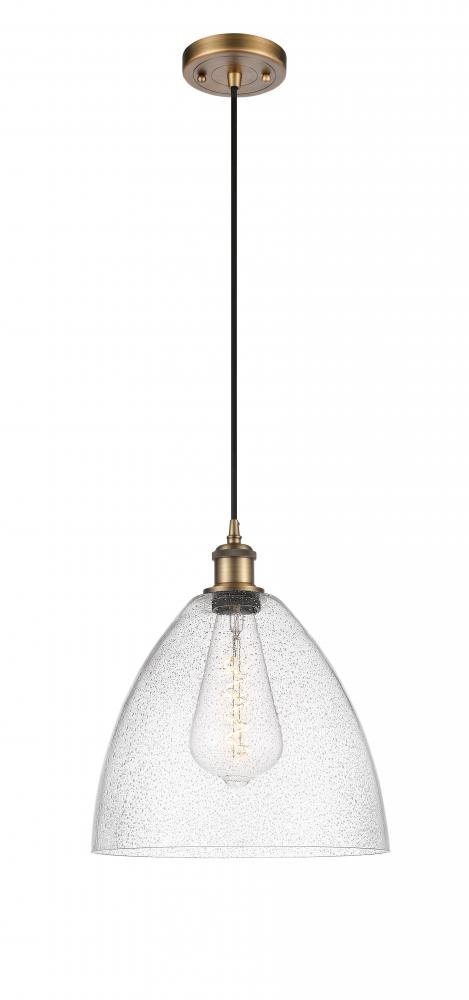 Bristol - 1 Light - 12 inch - Brushed Brass - Cord hung - Mini Pendant