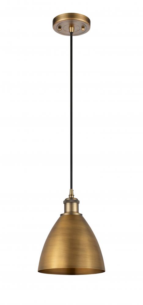 Bristol - 1 Light - 8 inch - Brushed Brass - Cord hung - Mini Pendant