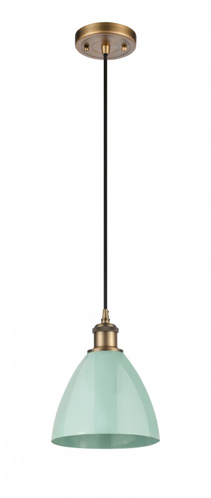 Plymouth - 1 Light - 8 inch - Brushed Brass - Cord hung - Mini Pendant