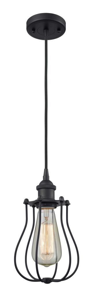 Muselet - 1 Light - 6 inch - Matte Black - Cord hung - Mini Pendant