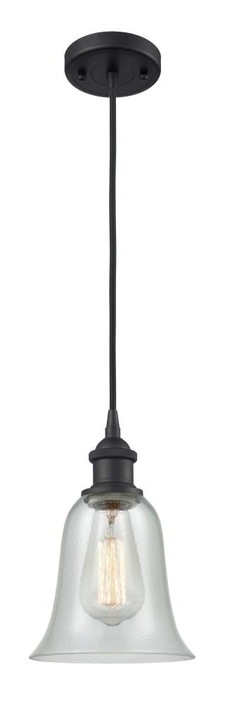 Hanover - 1 Light - 6 inch - Matte Black - Cord hung - Mini Pendant
