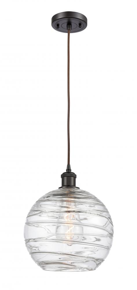 Athens Deco Swirl - 1 Light - 10 inch - Oil Rubbed Bronze - Cord hung - Mini Pendant