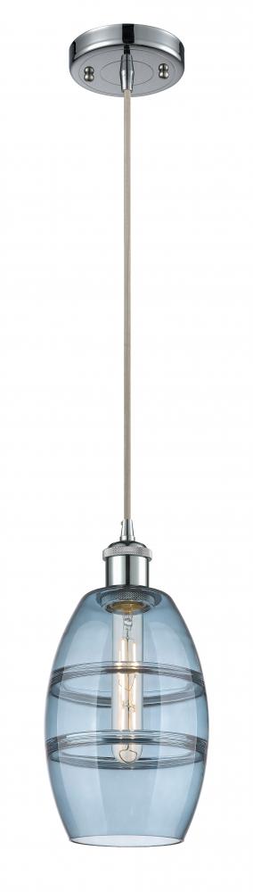 Vaz - 1 Light - 6 inch - Polished Chrome - Cord hung - Mini Pendant