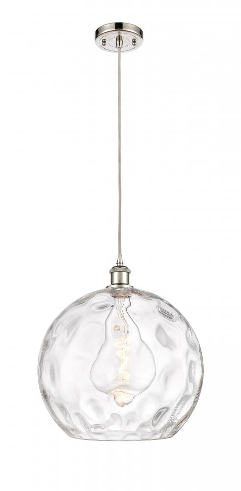Athens Water Glass - 1 Light - 13 inch - Polished Nickel - Cord hung - Pendant