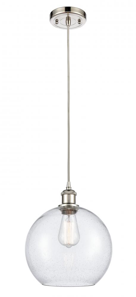 Athens - 1 Light - 10 inch - Polished Nickel - Cord hung - Mini Pendant