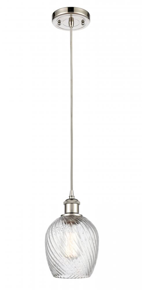 Salina - 1 Light - 6 inch - Polished Nickel - Cord hung - Mini Pendant