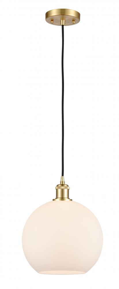 Athens - 1 Light - 10 inch - Satin Gold - Cord hung - Mini Pendant