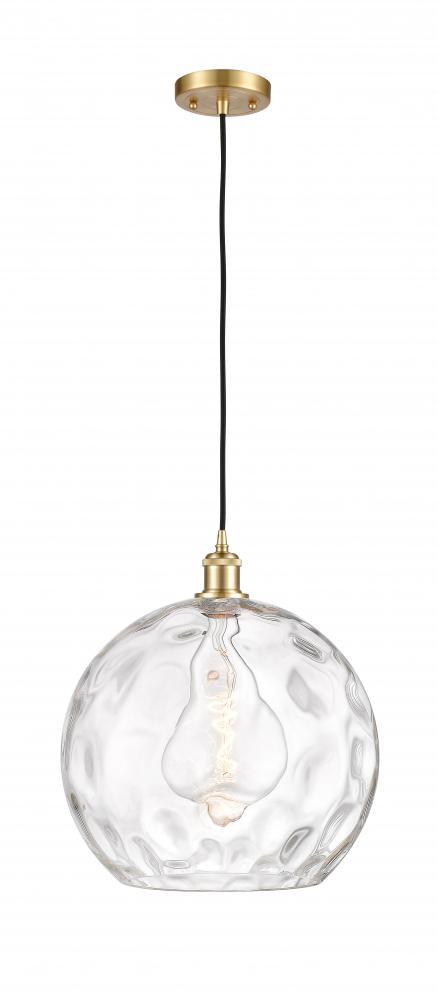Athens Water Glass - 1 Light - 13 inch - Satin Gold - Cord hung - Pendant