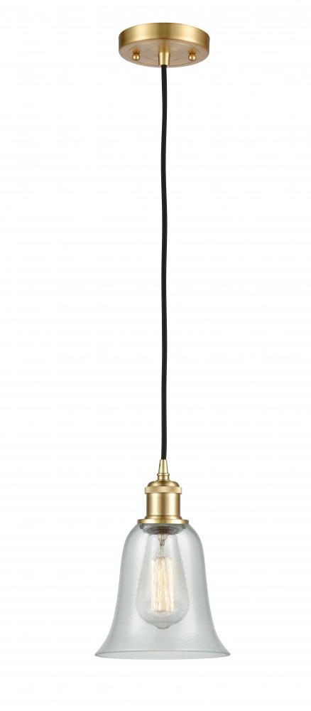 Hanover - 1 Light - 6 inch - Satin Gold - Cord hung - Mini Pendant