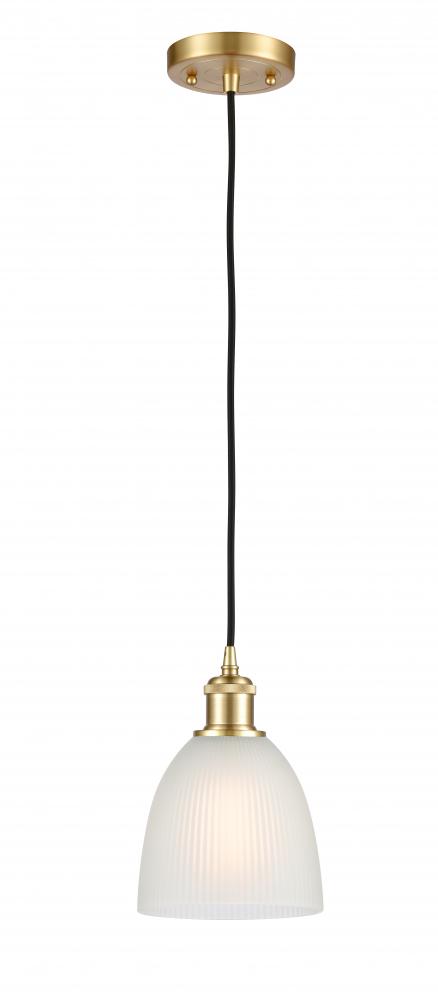 Castile - 1 Light - 6 inch - Satin Gold - Cord hung - Mini Pendant