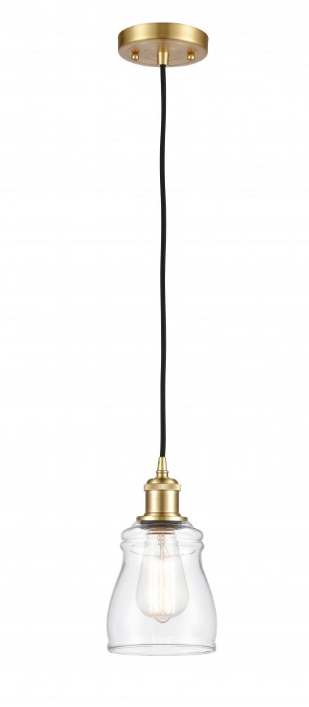 Ellery - 1 Light - 5 inch - Satin Gold - Cord hung - Mini Pendant