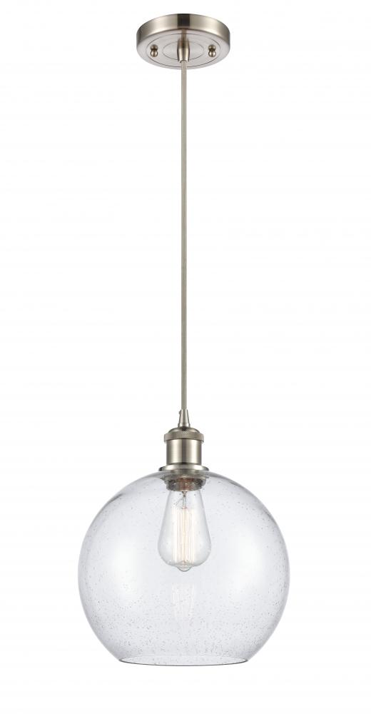 Athens - 1 Light - 10 inch - Brushed Satin Nickel - Cord hung - Mini Pendant