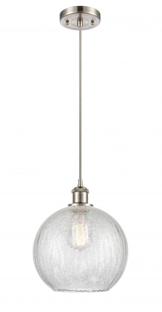 Athens - 1 Light - 10 inch - Brushed Satin Nickel - Cord hung - Mini Pendant