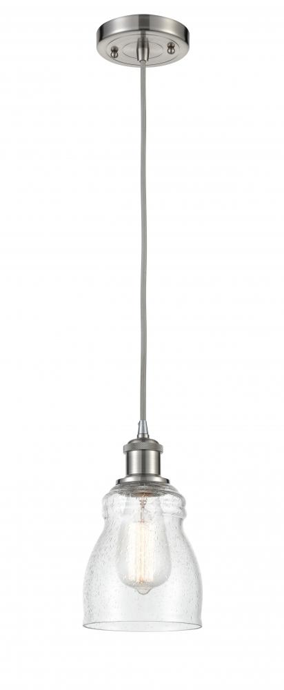 Ellery - 1 Light - 5 inch - Brushed Satin Nickel - Cord hung - Mini Pendant