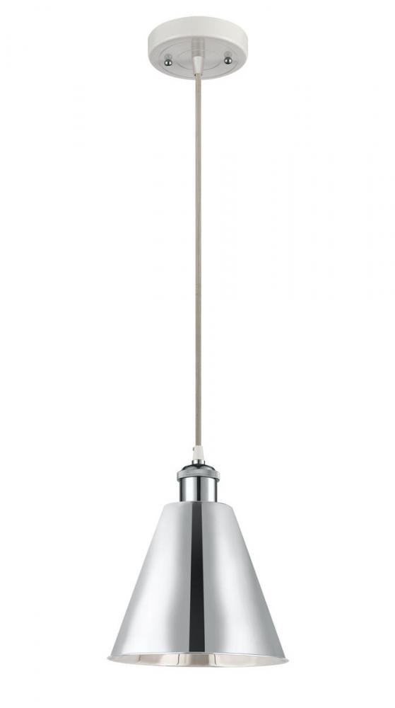 Berkshire - 1 Light - 8 inch - White Polished Chrome - Cord hung - Mini Pendant