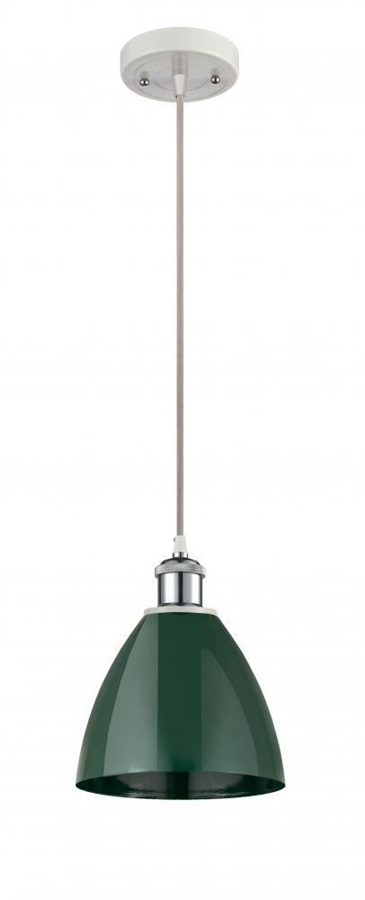 Plymouth - 1 Light - 8 inch - White Polished Chrome - Cord hung - Mini Pendant