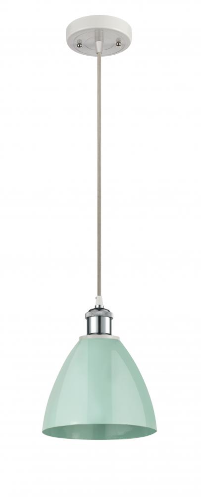 Plymouth - 1 Light - 8 inch - White Polished Chrome - Cord hung - Mini Pendant