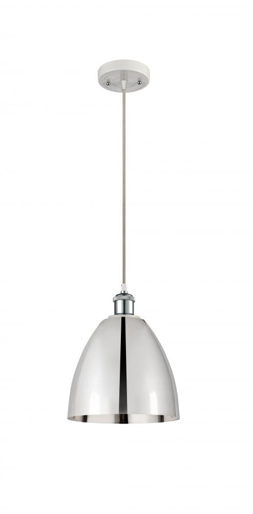 Bristol - 1 Light - 9 inch - White Polished Chrome - Cord hung - Mini Pendant