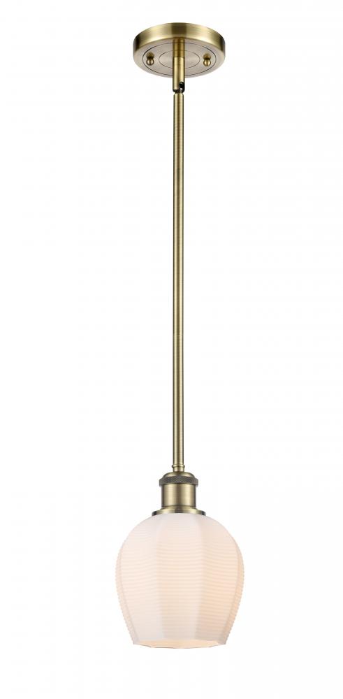 Norfolk - 1 Light - 6 inch - Antique Brass - Mini Pendant