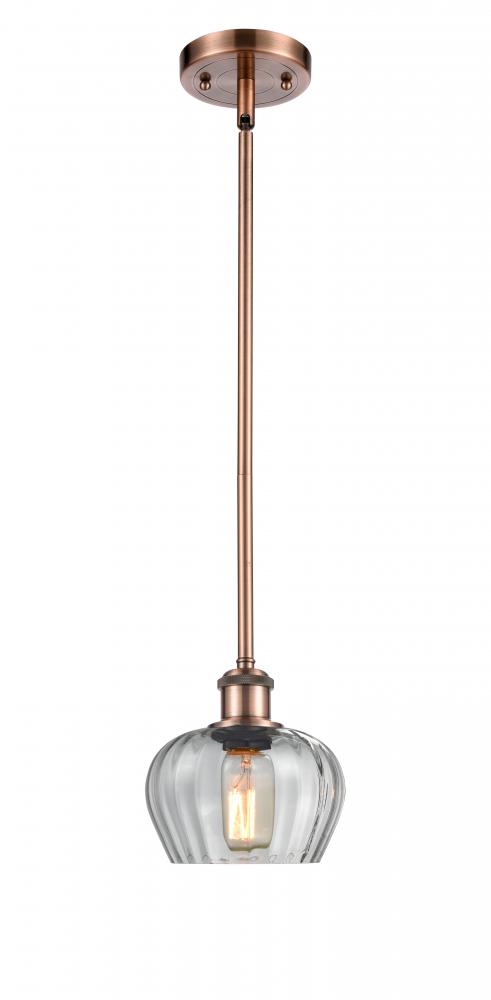 Fenton - 1 Light - 7 inch - Antique Copper - Mini Pendant