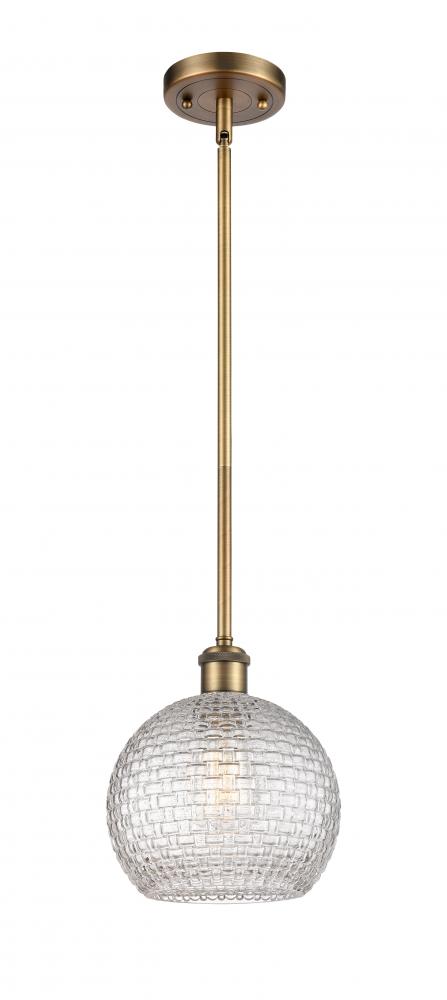 Athens - 1 Light - 8 inch - Brushed Brass - Mini Pendant
