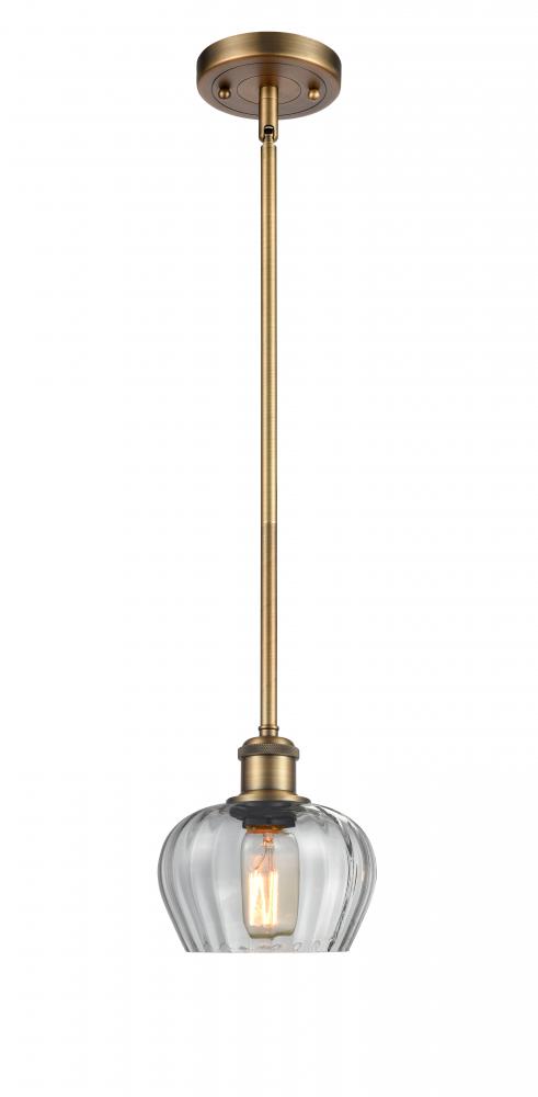 Fenton - 1 Light - 7 inch - Brushed Brass - Mini Pendant