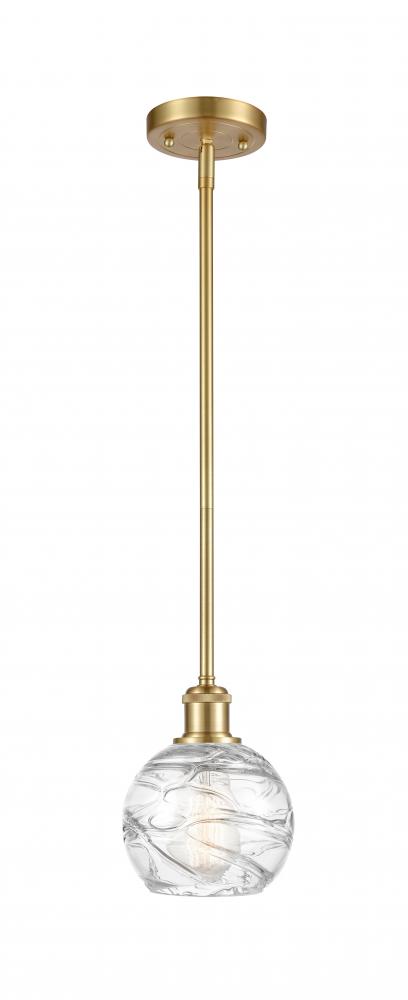Athens Deco Swirl - 1 Light - 6 inch - Satin Gold - Mini Pendant