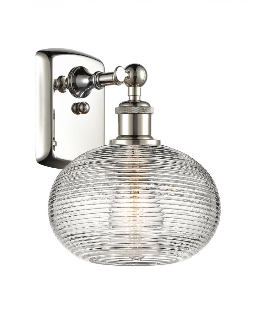 Ithaca - 1 Light - 8 inch - Polished Nickel - Sconce