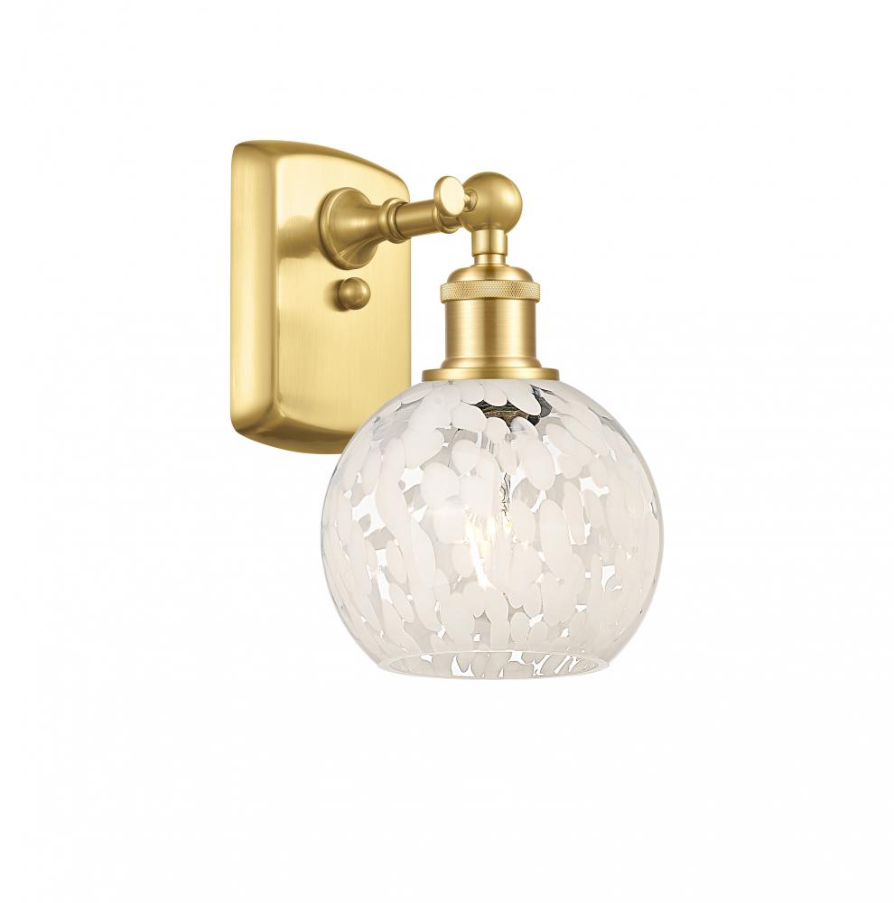 White Mouchette - 1 Light - 6 inch - Satin Gold - Sconce