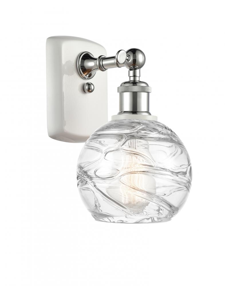 Athens Deco Swirl - 1 Light - 6 inch - White Polished Chrome - Sconce