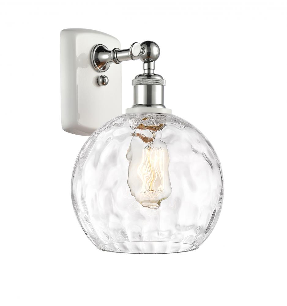 Athens Water Glass - 1 Light - 8 inch - White Polished Chrome - Sconce