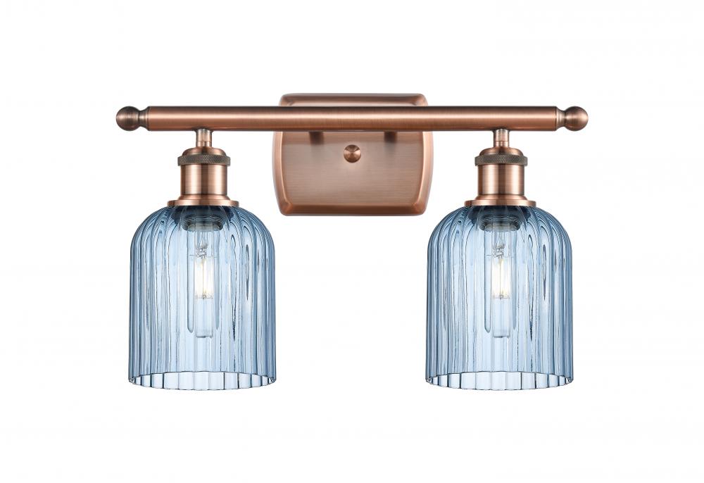 Bridal Veil - 2 Light - 15 inch - Antique Copper - Bath Vanity Light