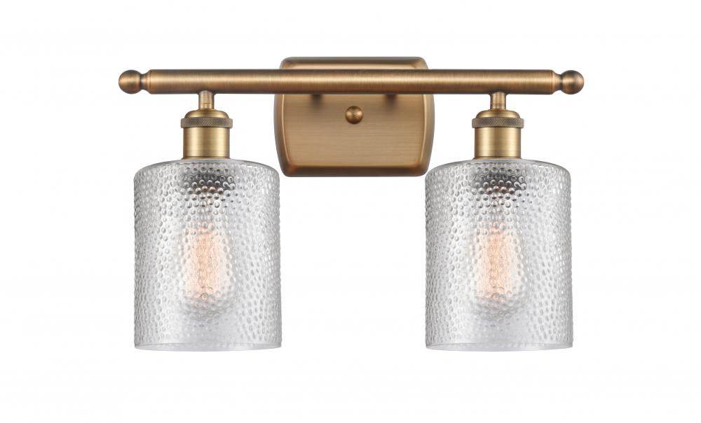 Cobbleskill - 2 Light - 15 inch - Brushed Brass - Bath Vanity Light