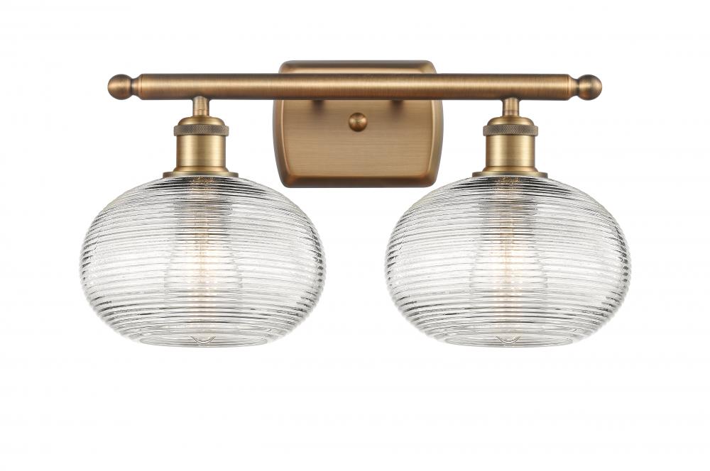 Ithaca - 2 Light - 18 inch - Brushed Brass - Bath Vanity Light