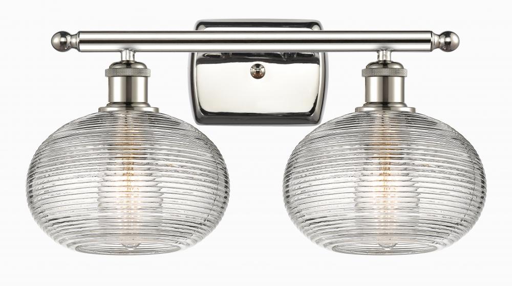 Ithaca - 2 Light - 18 inch - Polished Nickel - Bath Vanity Light