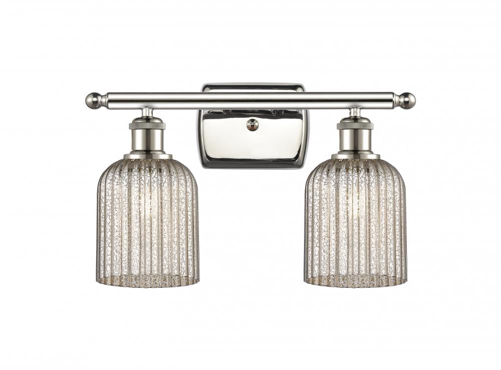 Bridal Veil - 2 Light - 15 inch - Polished Nickel - Bath Vanity Light