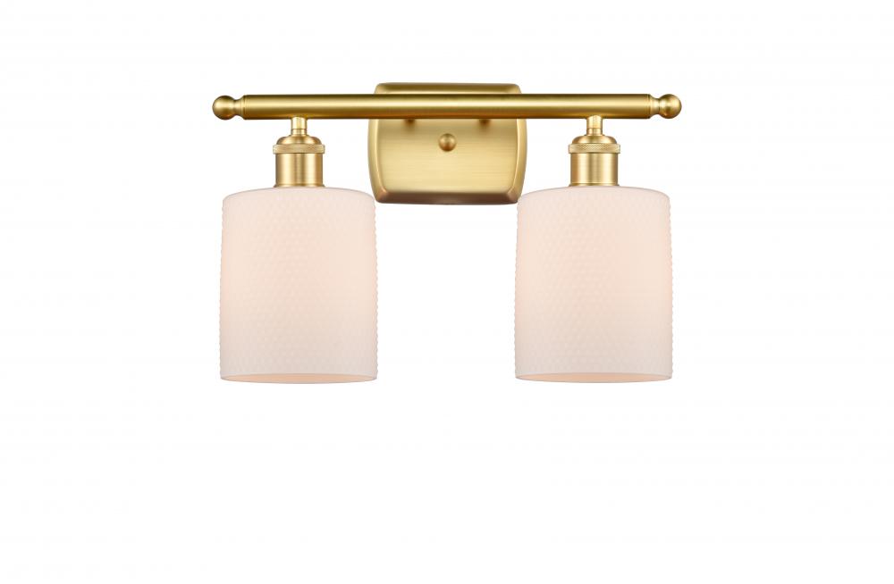 Cobbleskill - 2 Light - 15 inch - Satin Gold - Bath Vanity Light